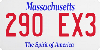 MA license plate 290EX3