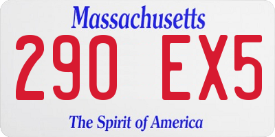 MA license plate 290EX5