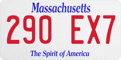 MA license plate 290EX7