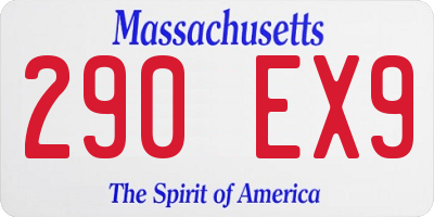 MA license plate 290EX9