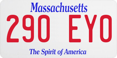 MA license plate 290EY0