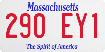 MA license plate 290EY1