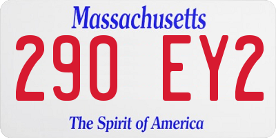 MA license plate 290EY2