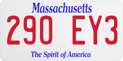 MA license plate 290EY3