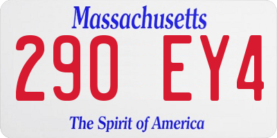 MA license plate 290EY4