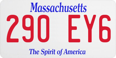 MA license plate 290EY6