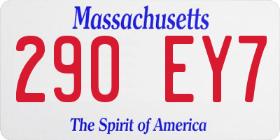 MA license plate 290EY7