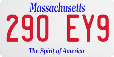 MA license plate 290EY9