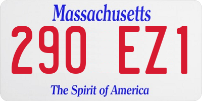 MA license plate 290EZ1