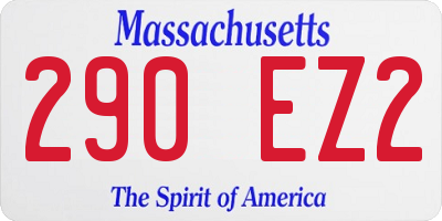 MA license plate 290EZ2
