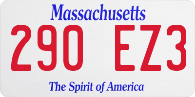 MA license plate 290EZ3