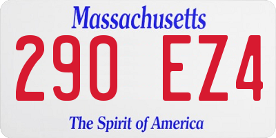 MA license plate 290EZ4