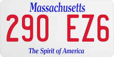 MA license plate 290EZ6
