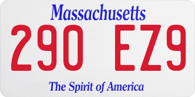 MA license plate 290EZ9