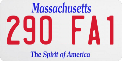 MA license plate 290FA1