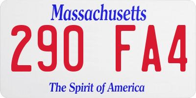 MA license plate 290FA4