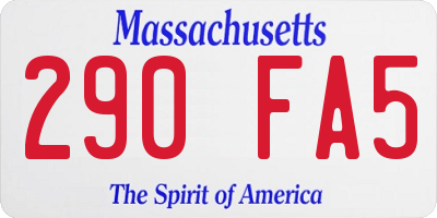 MA license plate 290FA5