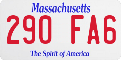 MA license plate 290FA6