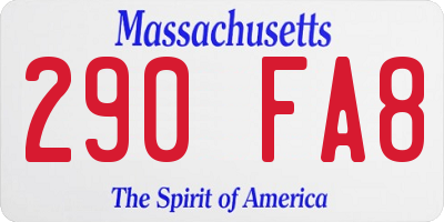 MA license plate 290FA8