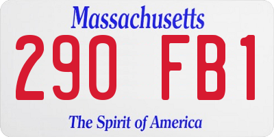 MA license plate 290FB1