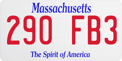 MA license plate 290FB3