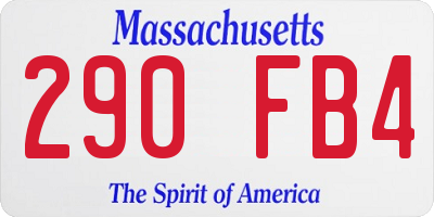 MA license plate 290FB4