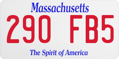 MA license plate 290FB5