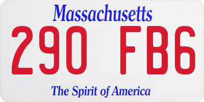 MA license plate 290FB6