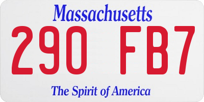 MA license plate 290FB7