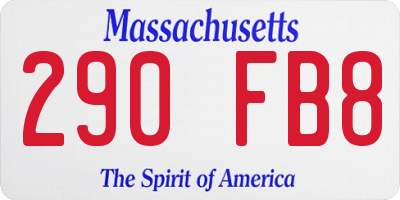 MA license plate 290FB8