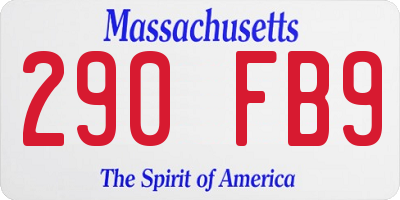 MA license plate 290FB9