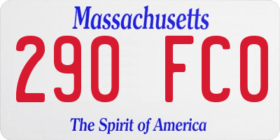 MA license plate 290FC0