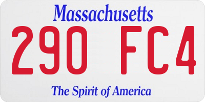 MA license plate 290FC4