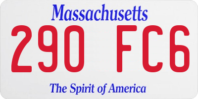 MA license plate 290FC6
