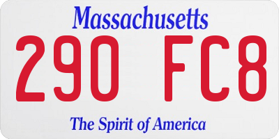 MA license plate 290FC8