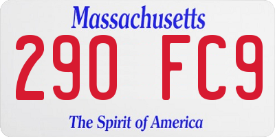 MA license plate 290FC9