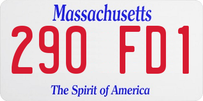 MA license plate 290FD1