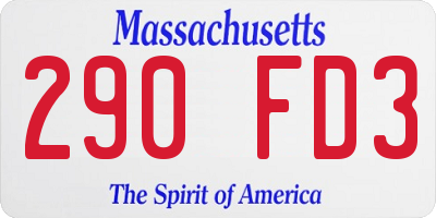 MA license plate 290FD3