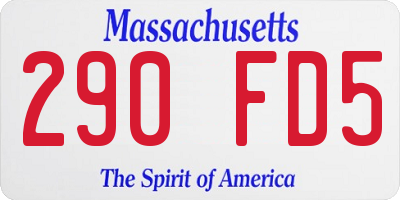 MA license plate 290FD5