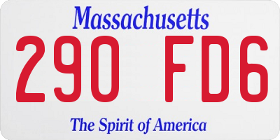 MA license plate 290FD6