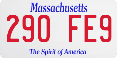 MA license plate 290FE9