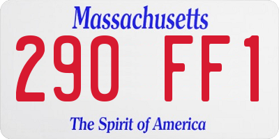 MA license plate 290FF1