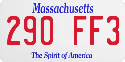 MA license plate 290FF3