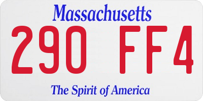 MA license plate 290FF4