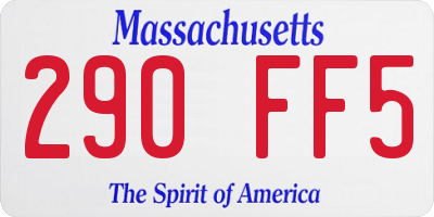 MA license plate 290FF5