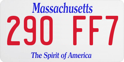 MA license plate 290FF7