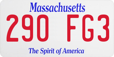 MA license plate 290FG3