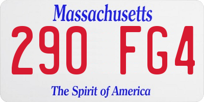 MA license plate 290FG4