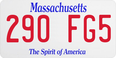 MA license plate 290FG5