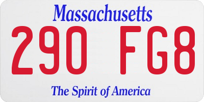 MA license plate 290FG8